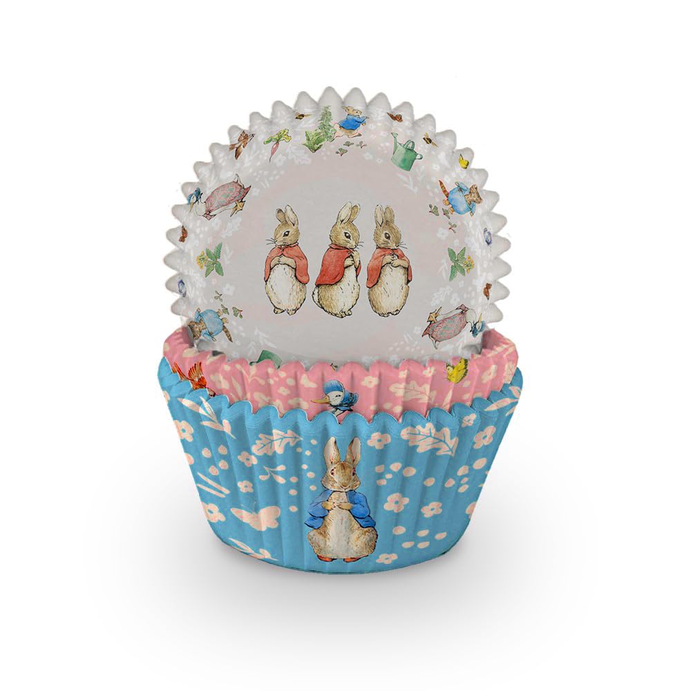 Anniversary House Peter Rabbit Cupcake Cases - 75 Pack | Heavy-Duty Greaseproof Paper | Fits Standard Tins