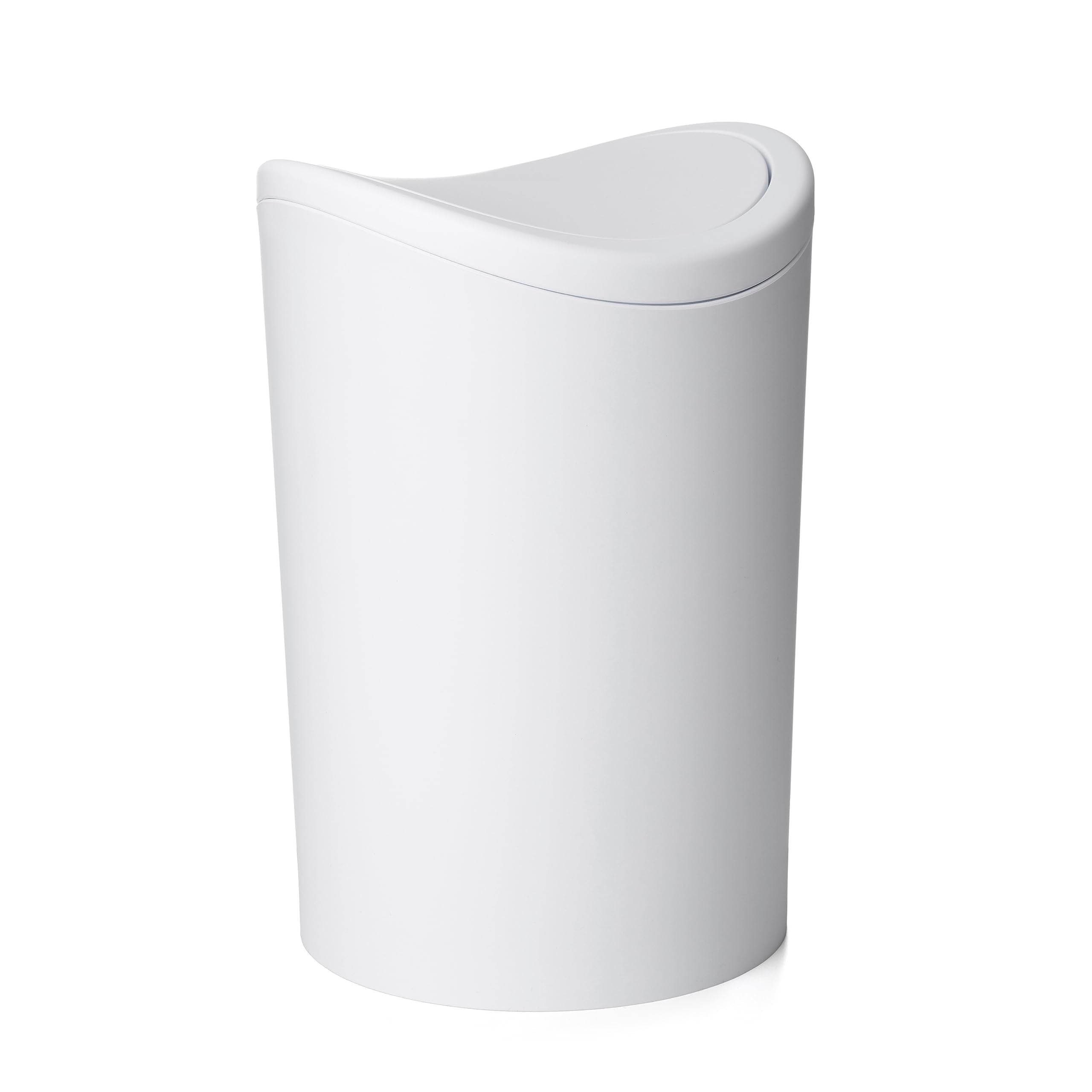 TATAY Bathroom Bin with Swing Lid | 6L Capacity | Compact 19x19x28 cm | White Polypropylene 1