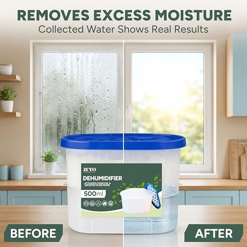 Zuvo Disposable Dehumidifier 500ml Moisture Absorber - Pack of 10 | Calcium Chloride 3