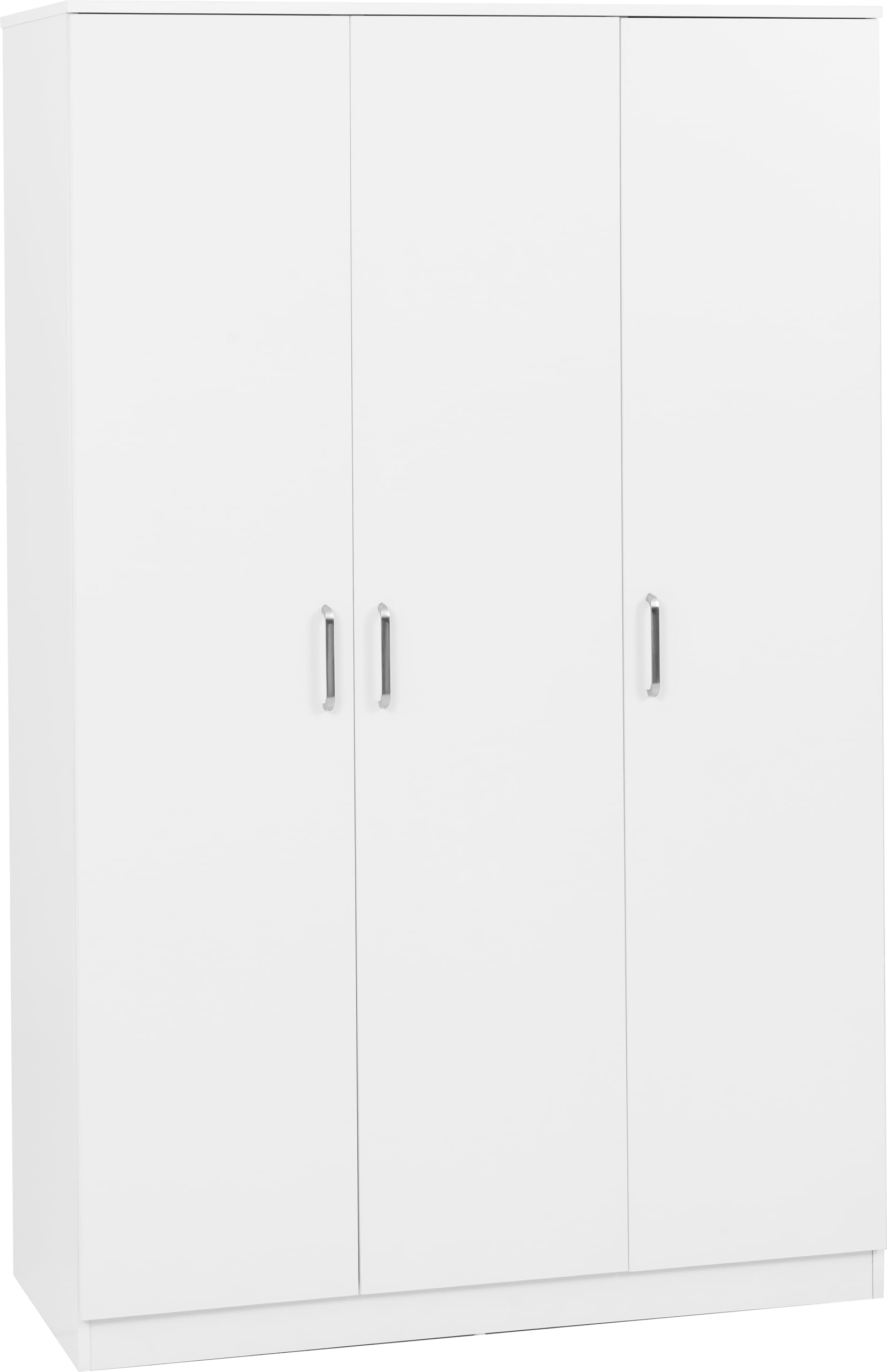 Seconique Dakota 3 Door Wardrobe - Engineered Wood | White Finish | Anti-Tipping Safety Feature