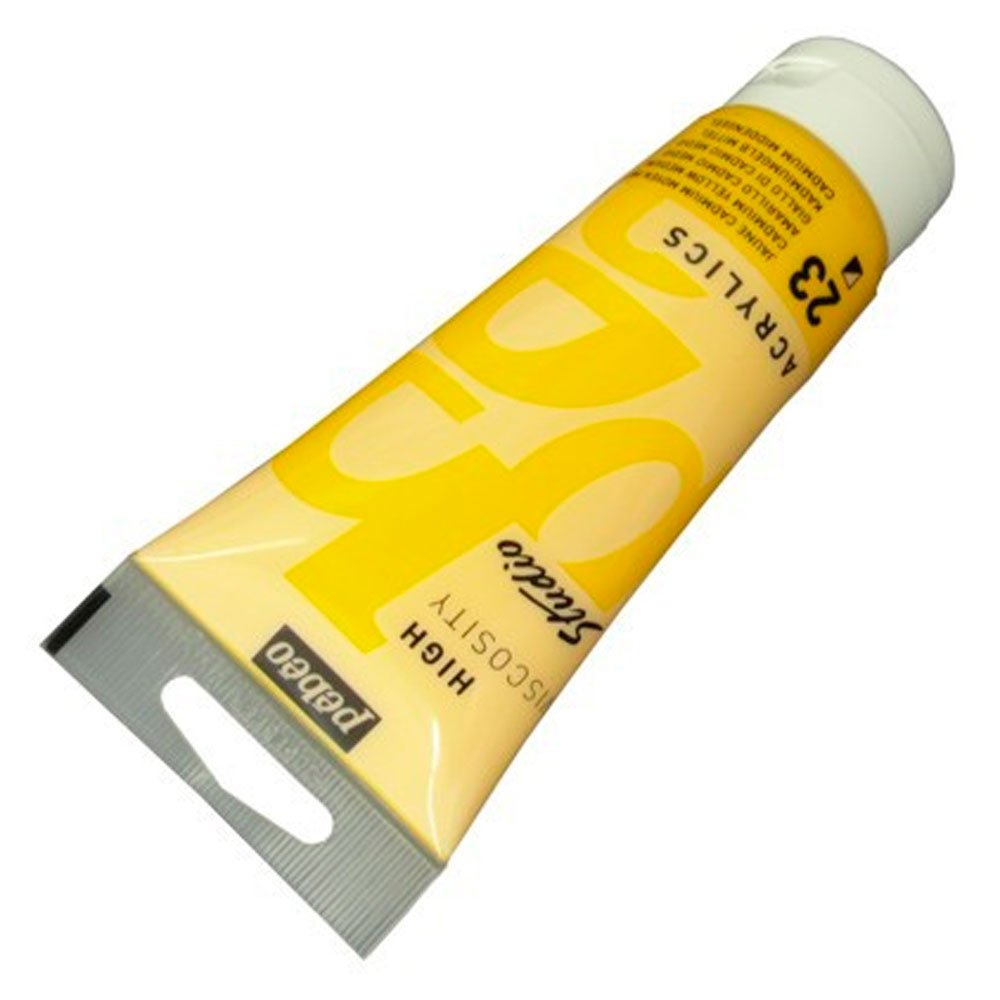 PEBEO Studio Acrylics Fine Acrylic Paint - Medium Cadmium Yellow Hue | 100 ml Liquid 1