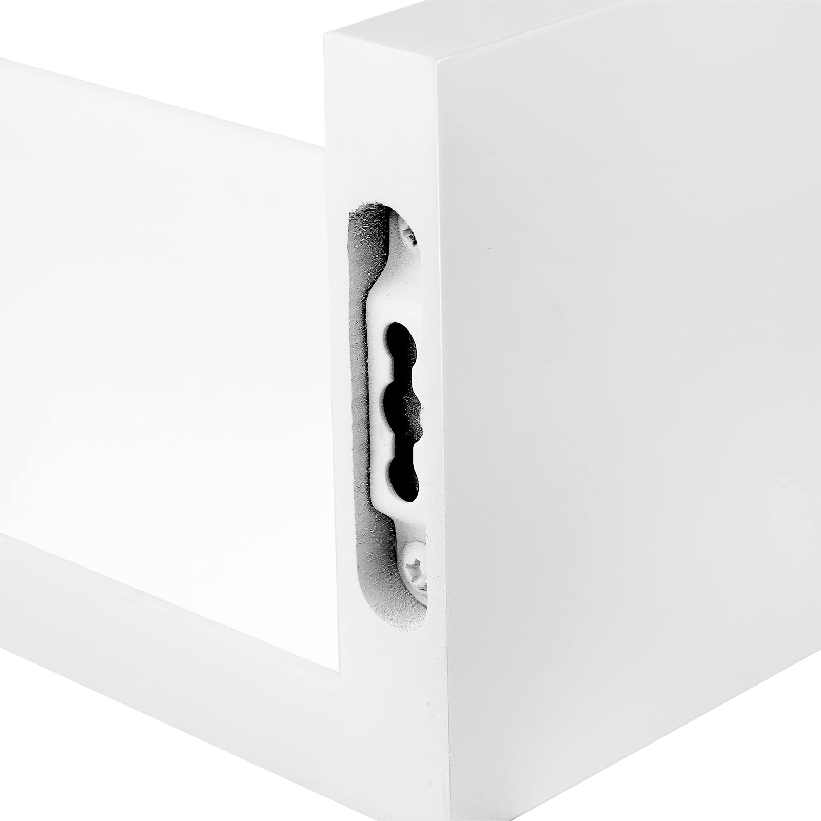 SONGMICS Floating Shelf Set of 3 - Glossy White | U-Shape Design | Max 10 kg Load Per Shelf 7