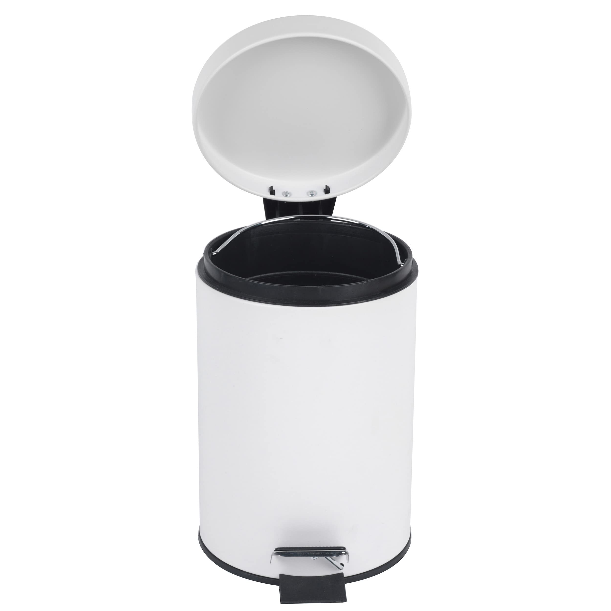 Beldray 3L Round Pedal Bin - Small Stainless Steel Waste Bin with Soft Close Lid | White | LA038098WHT 6
