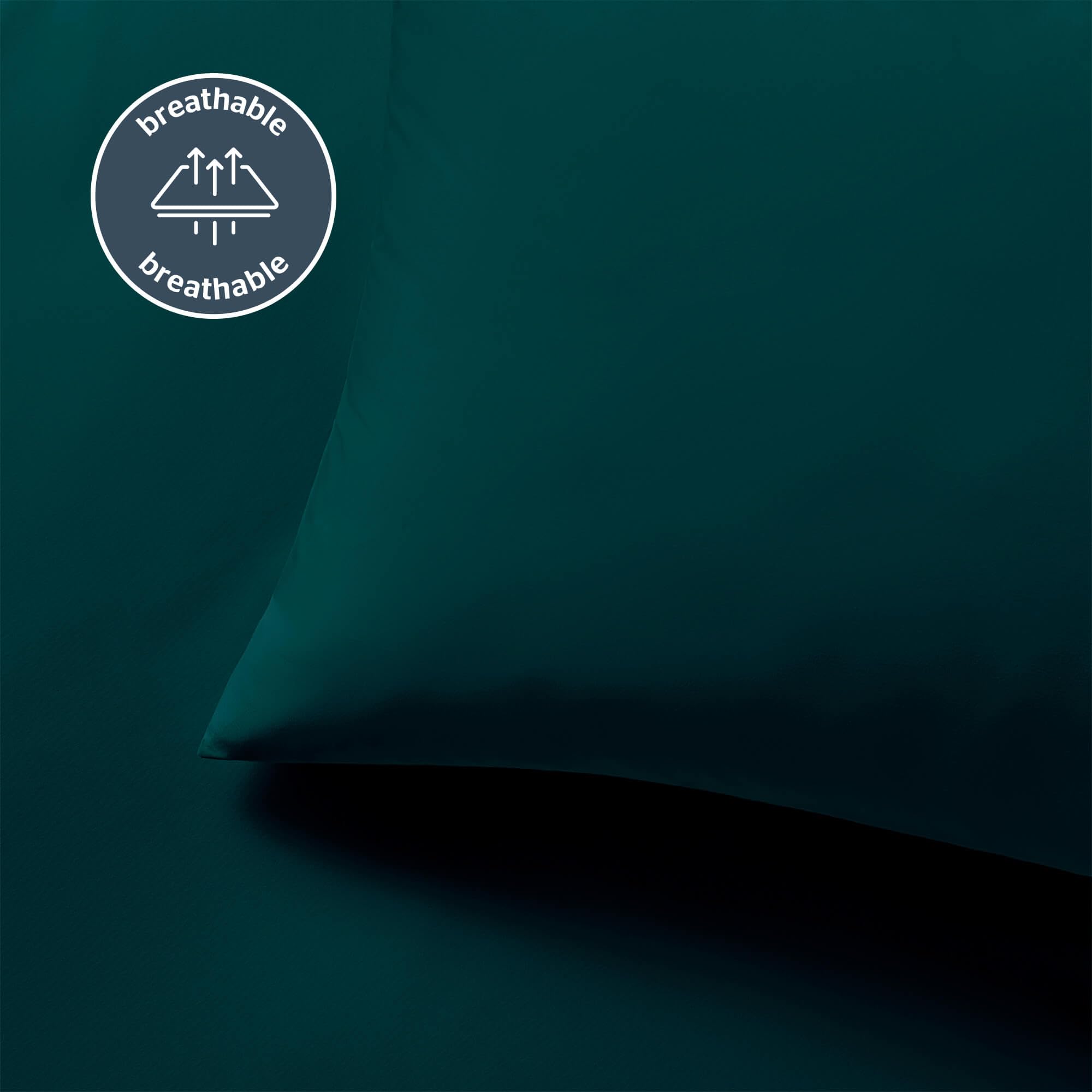 Silentnight Pure Cotton Duvet Set - 200 Thread Count Percale | King Size | Teal 3