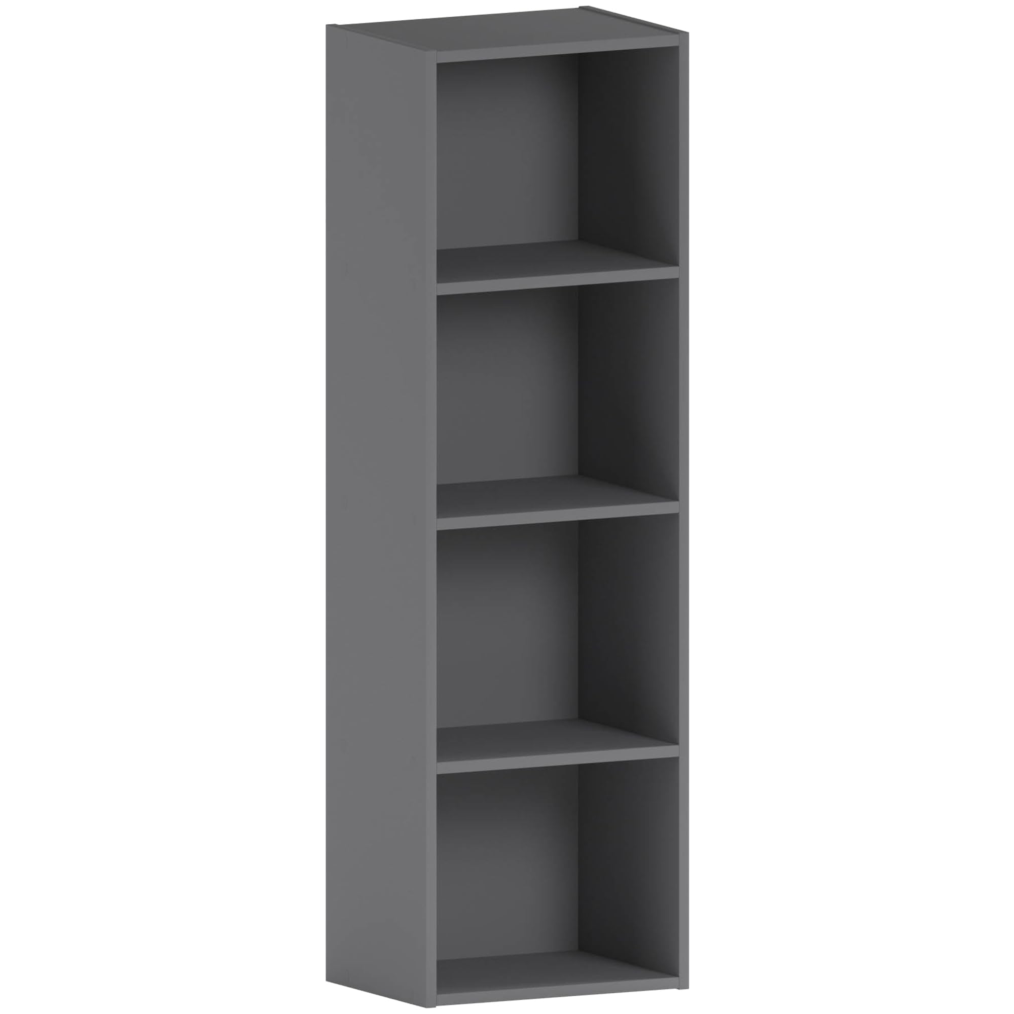 Vida Designs Oxford 4 Tier Cube Bookcase - Grey Wooden Shelving | H 106cm | Chipboard & MDF 1