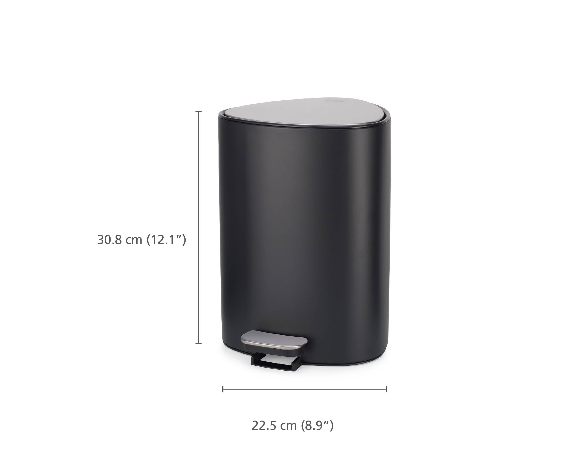 Joseph Joseph Easystore Stainless Steel 5 Litre Pedal Bin | Soft-Close Lid | Rear Liner Pocket 5