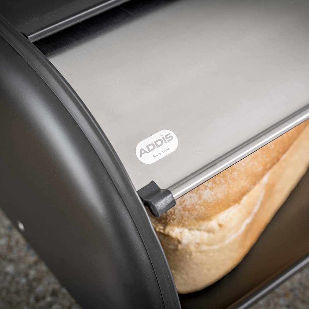Addis Stainless Steel Bread Bin - 22L Capacity | Fingerprint Resistant | Rolling Lid 3