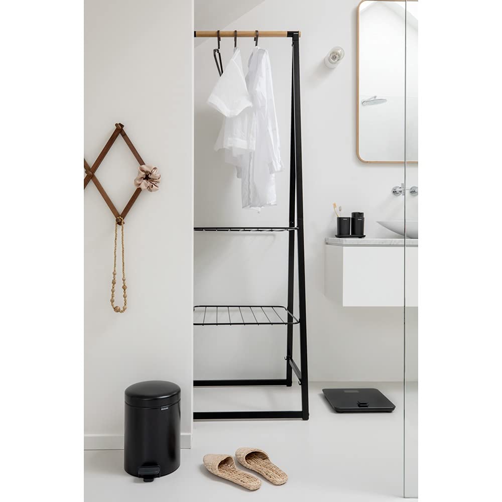 Brabantia NewIcon Pedal Bin 3L - Matt Black | Corrosion Resistant | Soft Close Lid 3