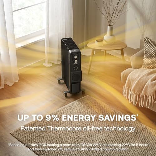 Dimplex ECR24TiFB Oil-Free Radiator - 2.4kW Turbo Fan Heater | 3 Settings | Black 4