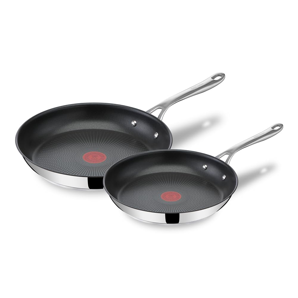 Tefal Jamie Oliver Cook's Direct Stainless Steel Non-Stick Pancake Frying Pan Set (24/28 cm) 1