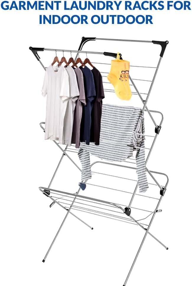1ABOVE Alloy Steel 3 Tier Clothes Airer Dryer | 15m Drying Space | Foldable 8