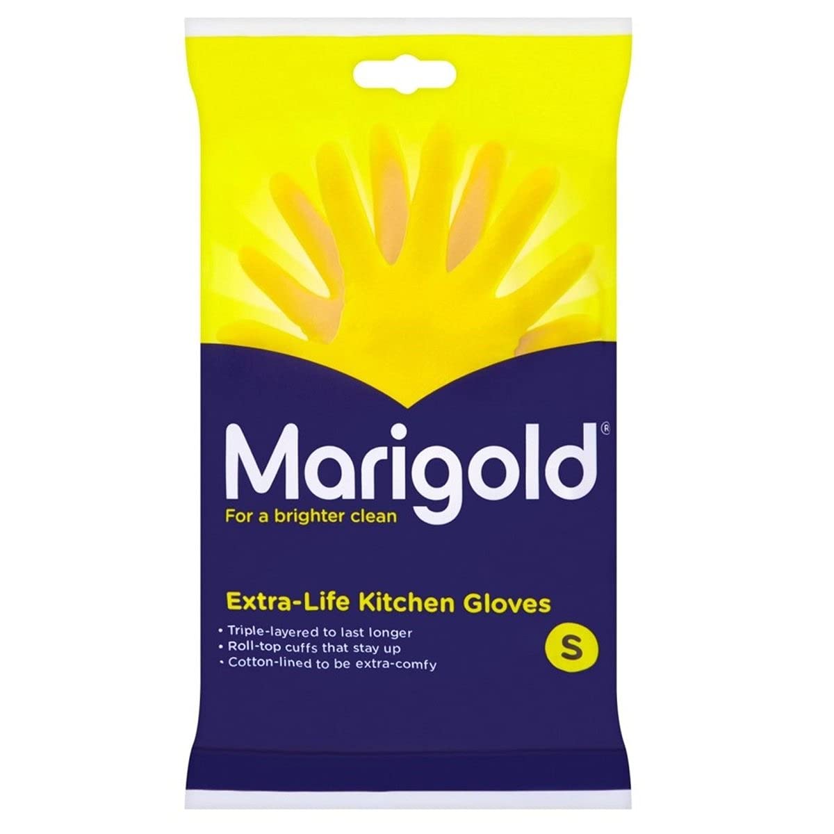 Marigold Extra Life Kitchen Gloves - Durable Triple Layer Protection | Yellow | Small (Pair of 2) 1