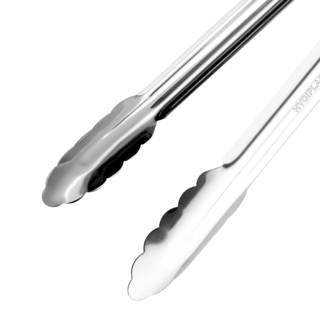 Hygiplas Stainless Steel Serving Tongs - Yellow Vinyl Coated Handles | 300mm Length 3