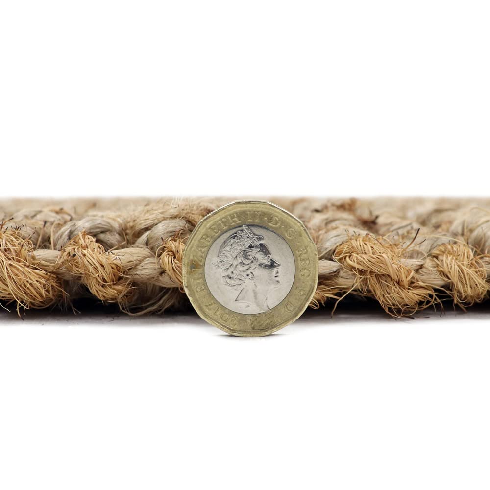 JVL Hand Spun Boucle Coir Jute Doormat - Durable & Hardwearing | 40x70cm Brown 6