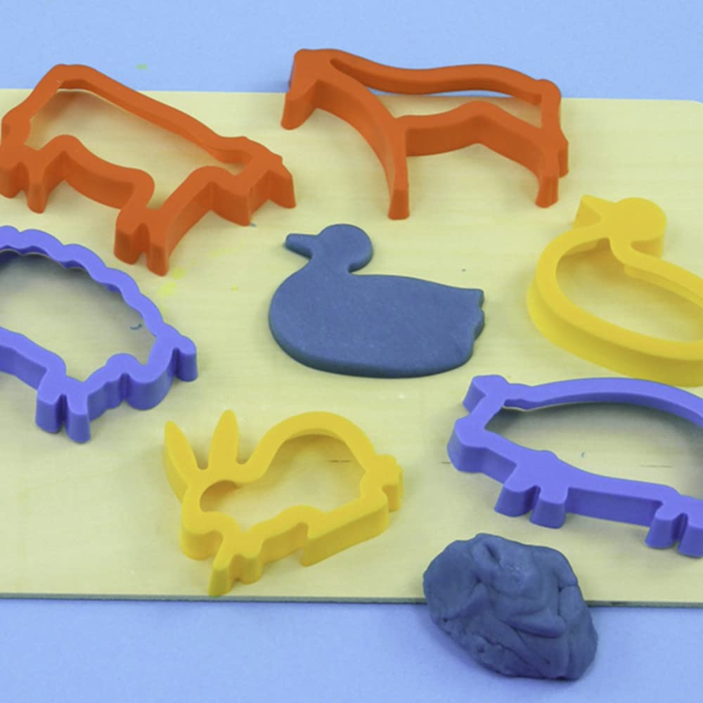 Craftplay Animal Shape Cookie Cutters - Set of 6 Plastic Cutters for Dough & Baking | Multicolor