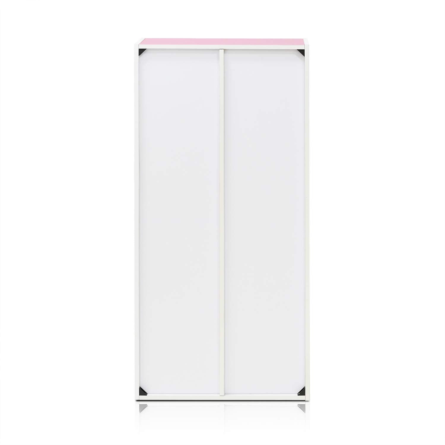 Furinno LUDER 7-Cube Book Shelf - Functional Storage | Engineered Wood | White/Pink 10