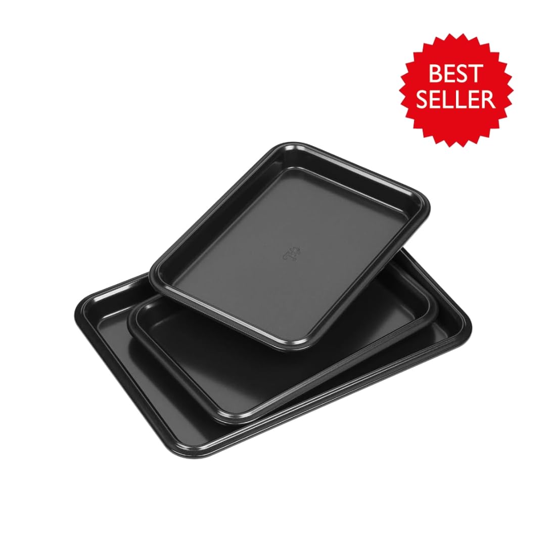Tala Performance Non-Stick Steel Baking Tray Set of 3 | Heavy Weight Carbon Steel | Oven Safe 5