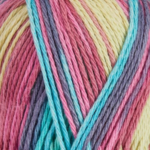 Utopia Crafts Re-Colour Yarn - Vegan, Recycled Cotton Blend | 100g Tropical Mix | 150m 4