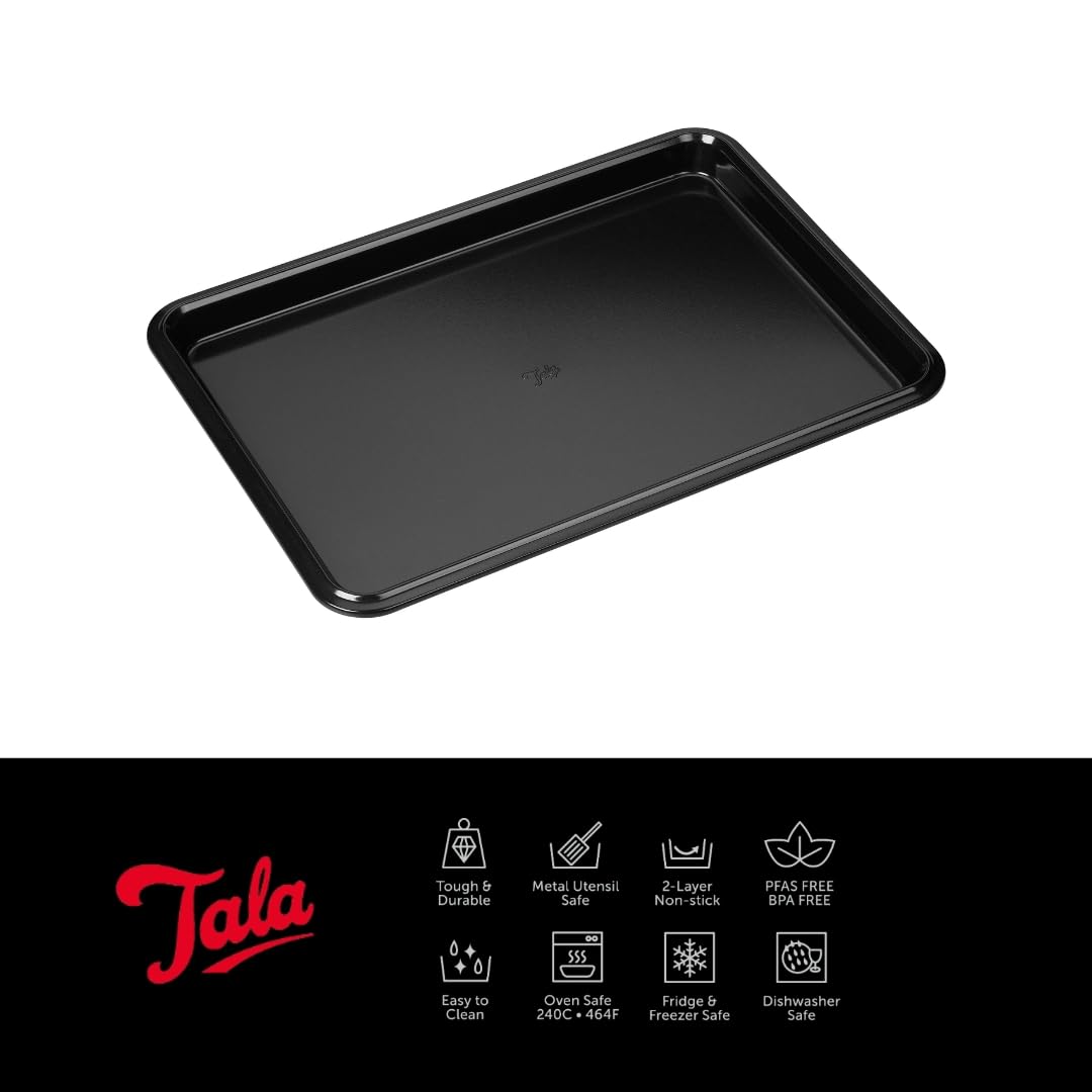 Tala Performance Baking Tray - Professional Gauge Carbon Steel | Eclipse Non-Stick | 39.4x26.8 cm | Black 2