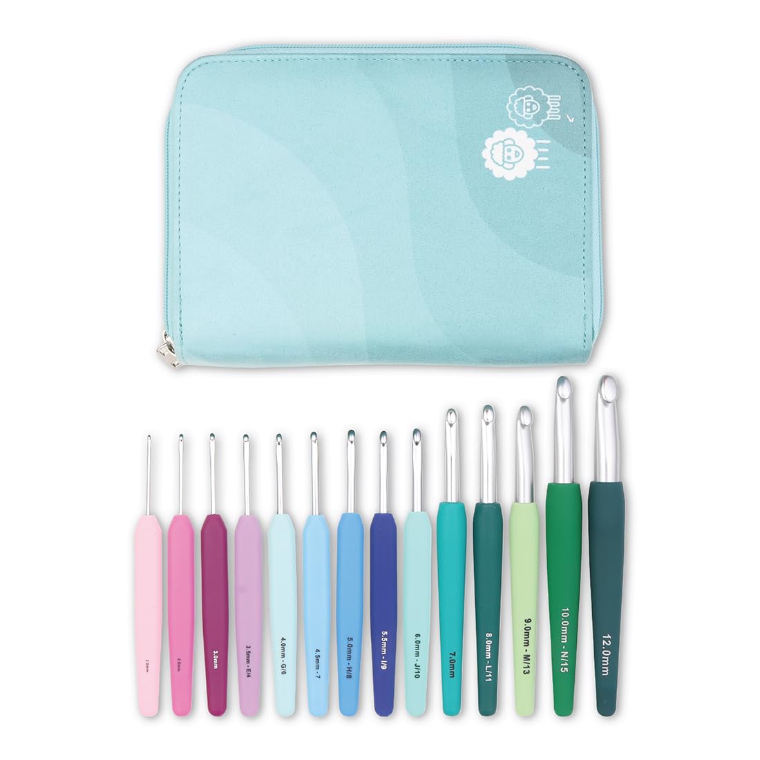 KnitPro Waves Crochet Hooks Set - 14 Hooks (2.0mm - 12.0mm) with Ergonomic Handles | KP30952 1