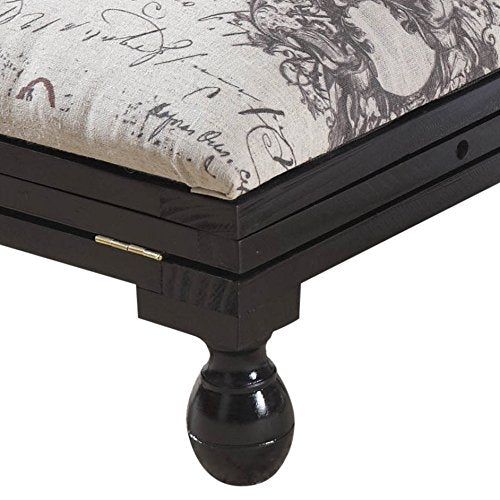 Greenhurst Adjustable 3-Position Footstool with Solid Wood Frame | Mahogany Finish | 38cm Max Height 7