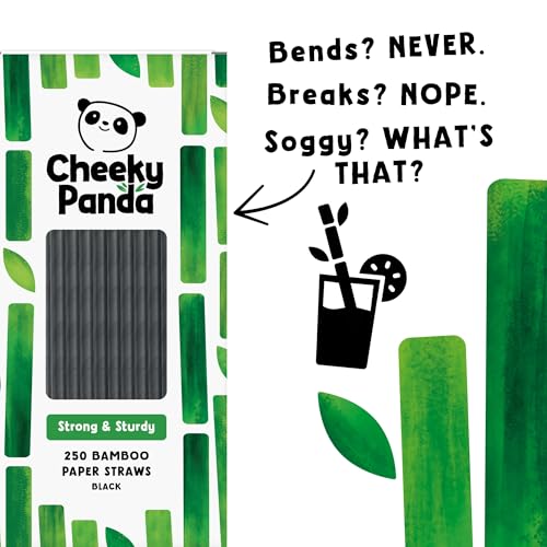 The Cheeky Panda Bamboo Paper Straws - 250 Black Count | Biodegradable | Vegan Friendly 4