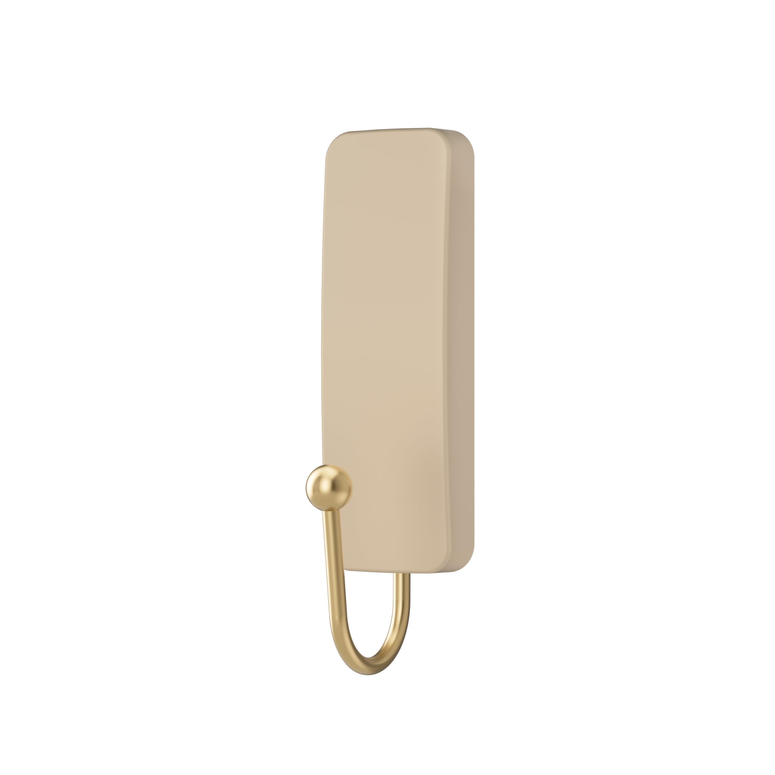 Command Medium Wall Hooks - Damage-Free Hanging, Holds 1.3kg | Latte Brown | 2 Hooks, 4 Strips 2