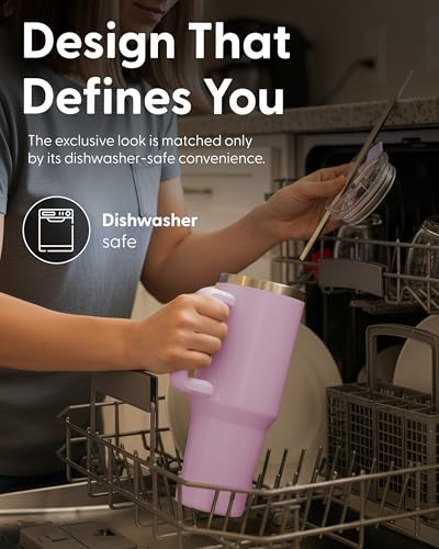 KEPLIN 40 oz / 1200 ml Insulated Travel Tumbler - Double Wall Stainless Steel | Cream Pink 4
