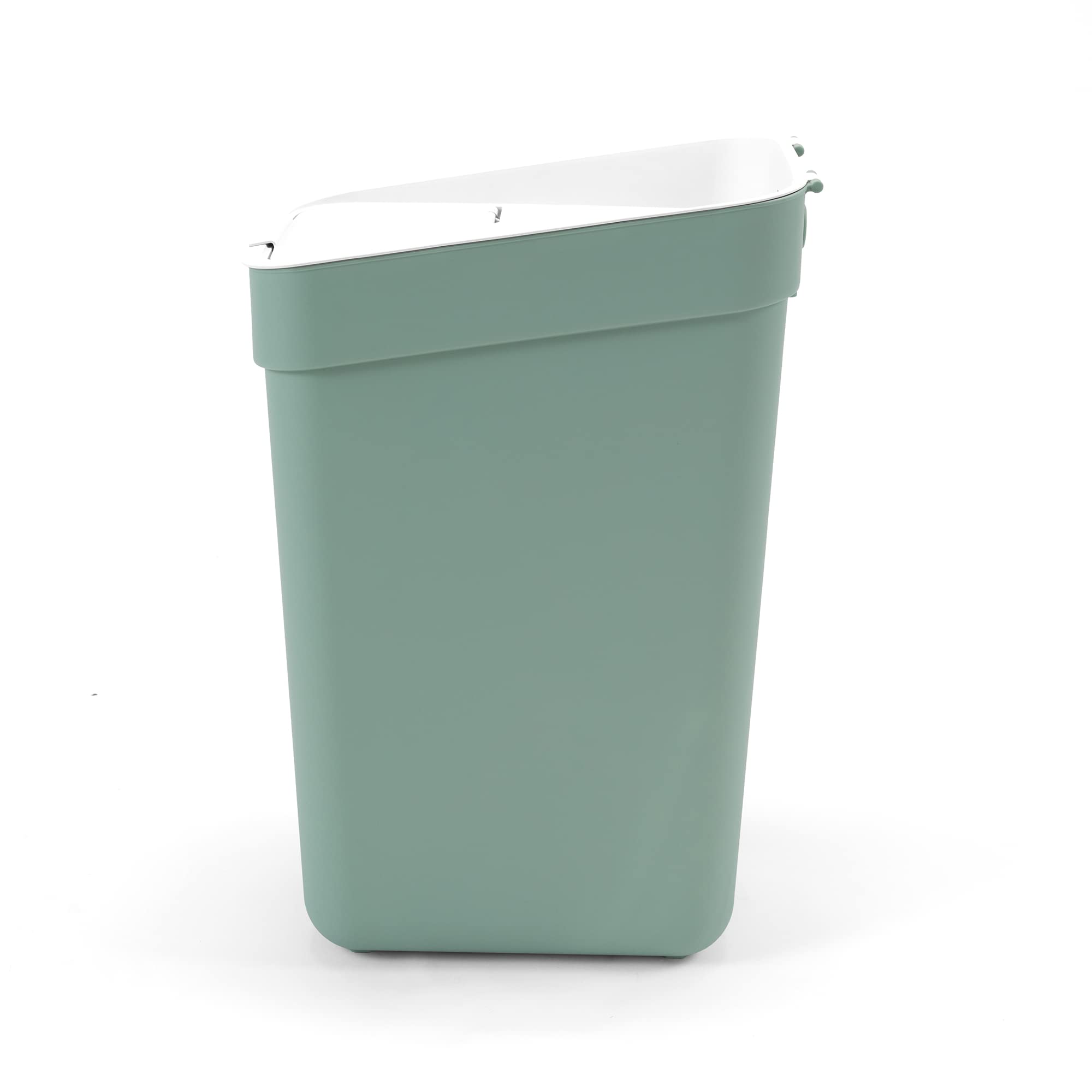CURVER Ready to Collect 30L Indoor Recycling Bin | Stackable, Wall Mountable | Green/Light Grey Lid 2
