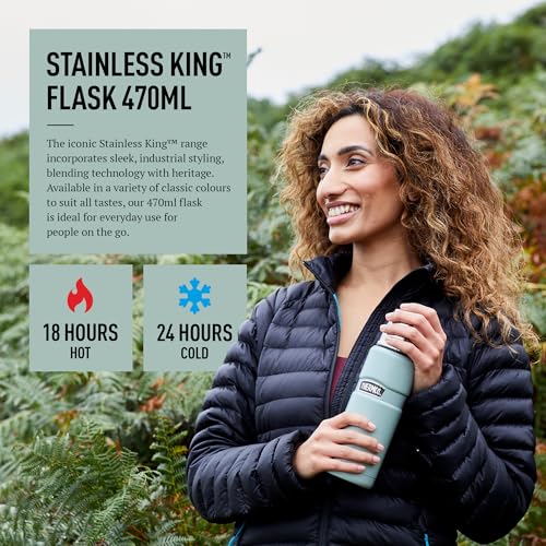 Thermos Stainless Steel Drink Flask 470ml Duck Egg | Vacuum Insulated | Keeps Hot 18 Hrs, Cold 24 Hrs