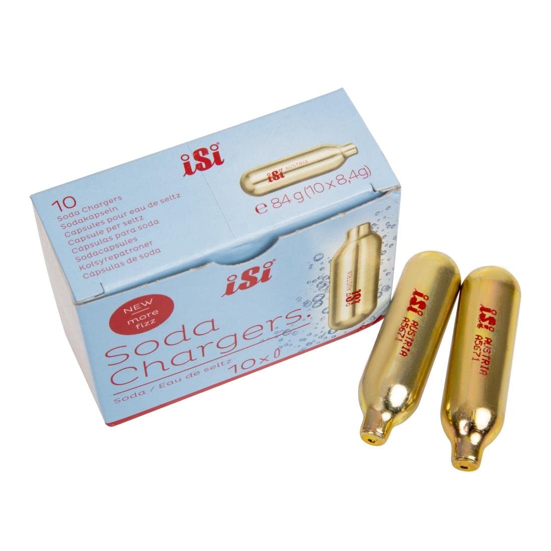 iSi CO2 Charger Bulbs for Soda Siphons - Pack of 10 | Steel | Model 2065000 2