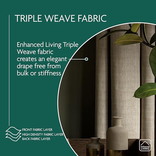 Enhanced Living Vogue Cream Eyelet Thermal Dim Out Curtains - W 66" x L 72" (2 Panels) | Noise Reducing 10