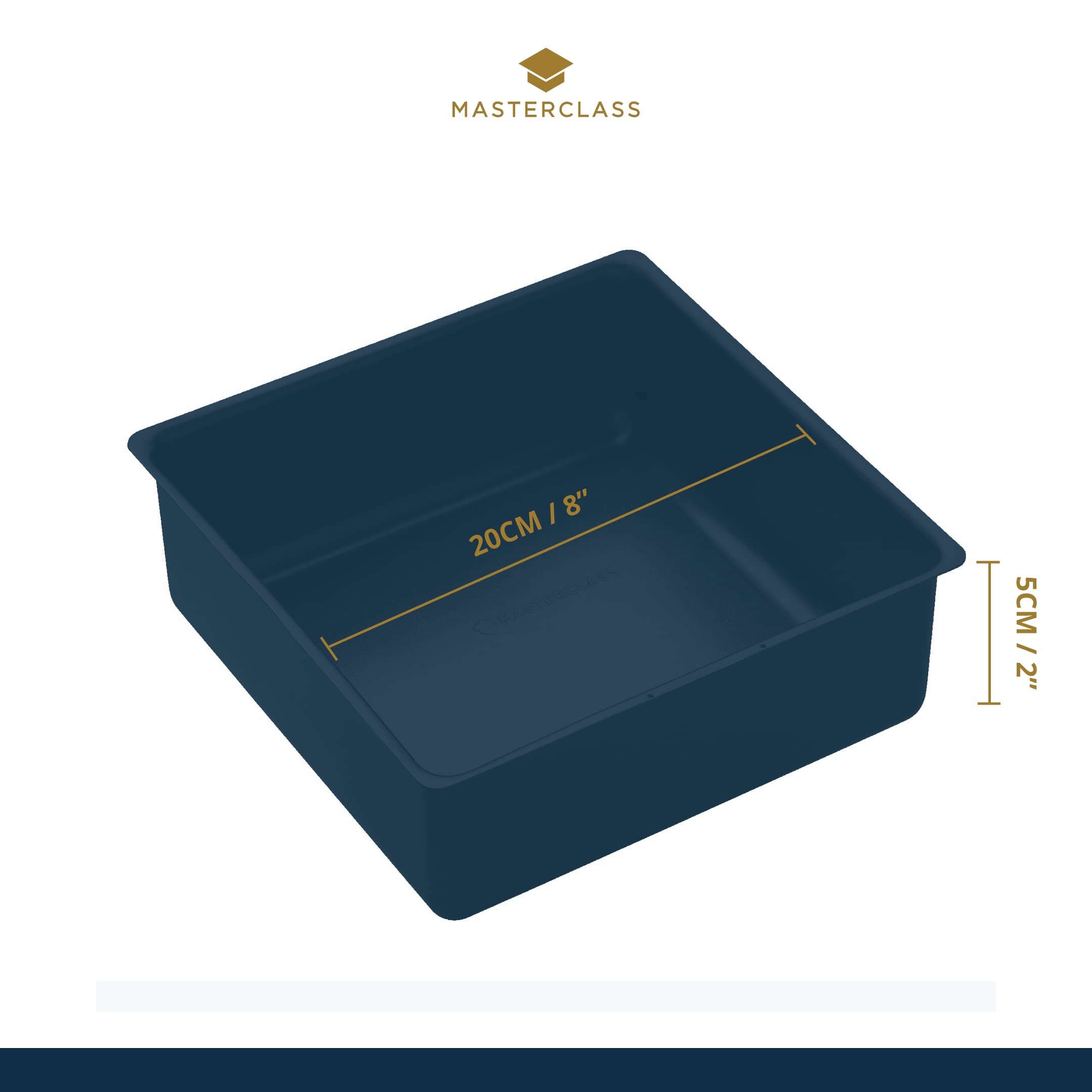 MasterClass Deep Square Cake Tin - 20 cm (8 inch) | Non-Stick Loose Bottom | Carbon Steel 3
