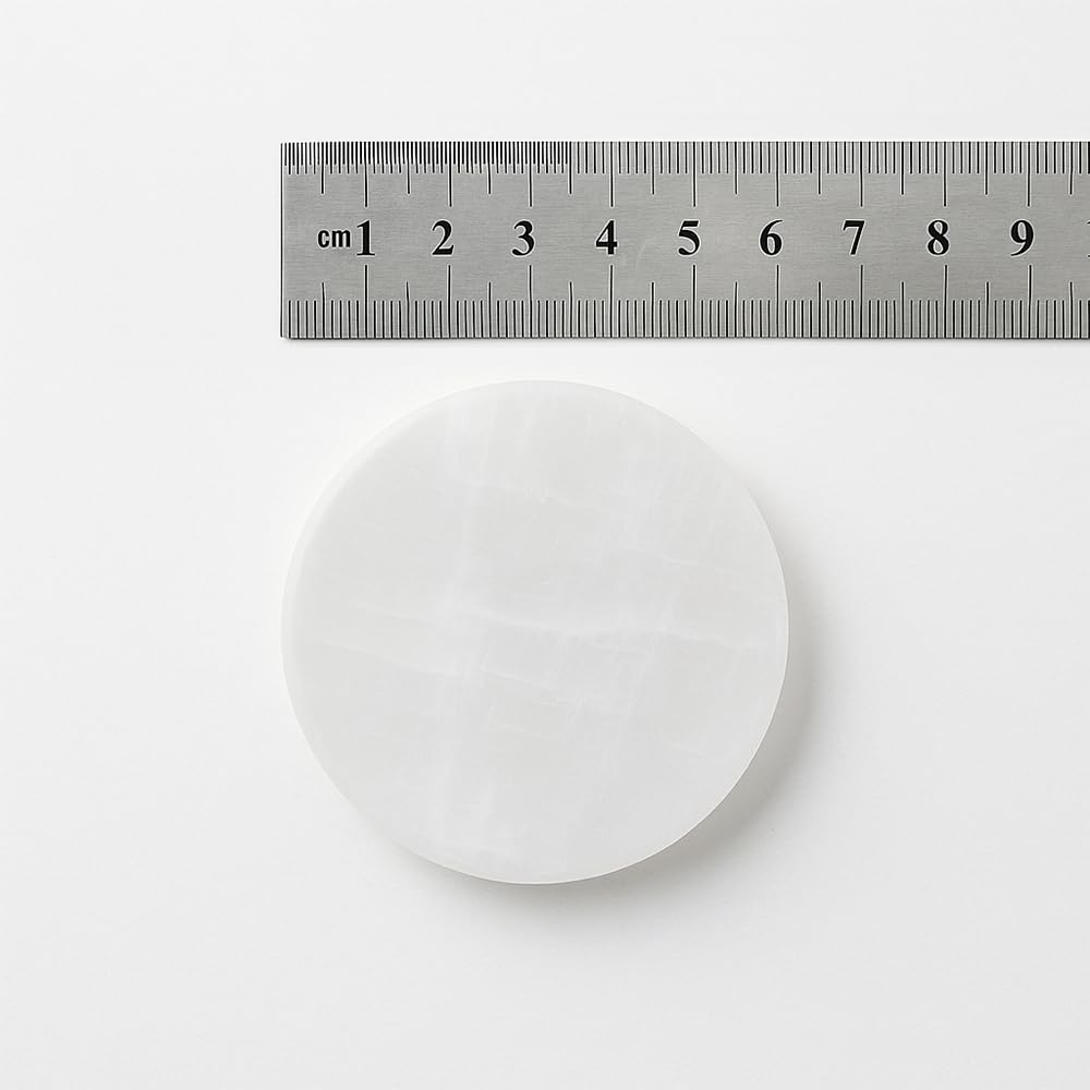 VIE Selenite Charging Plate - Clarity & Consciousness | Natural Stone | 7cm Round 5