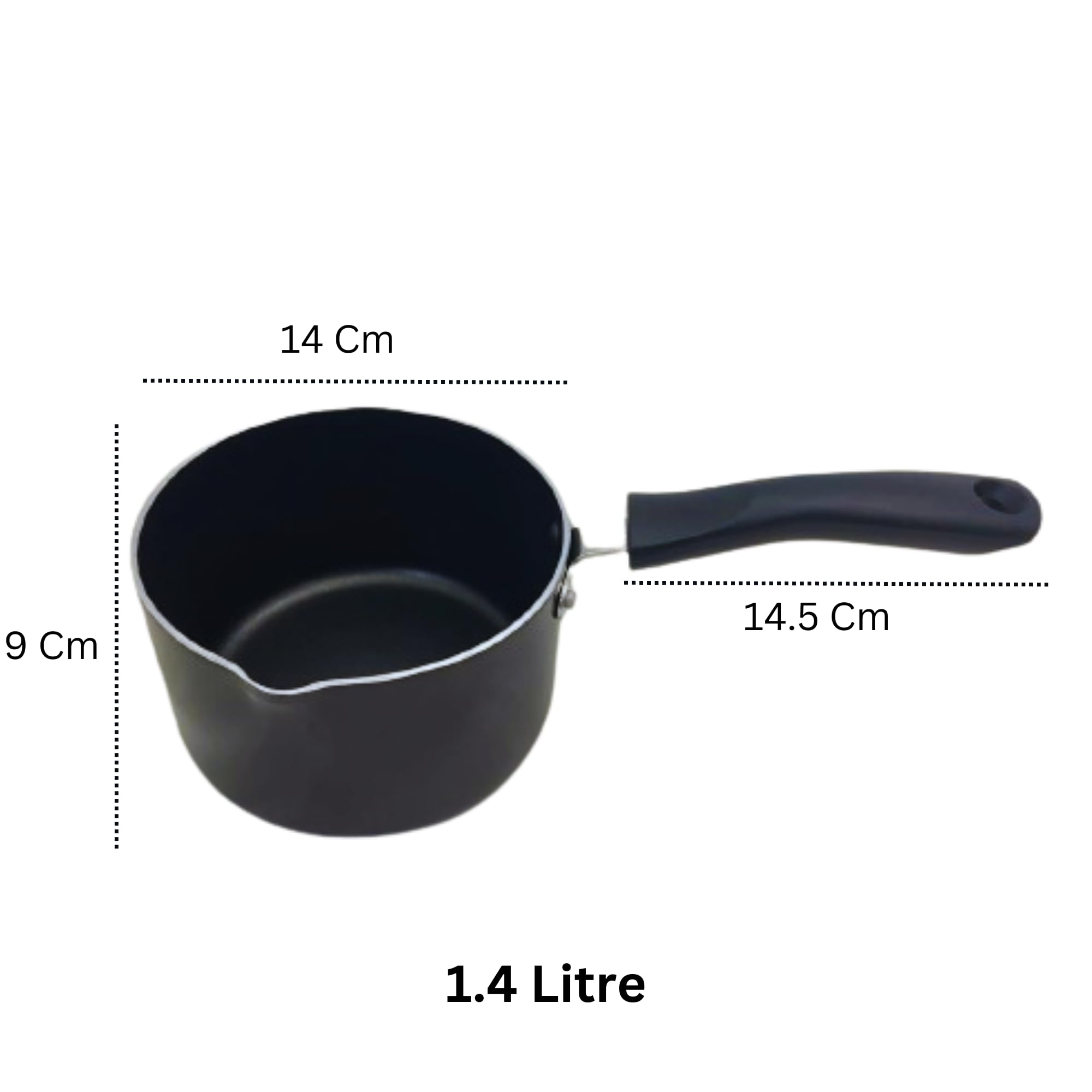 Penguin Home Non-Stick Milk Pan - 14cm, 1.4 Litre Capacity | Bakelite Handle 3