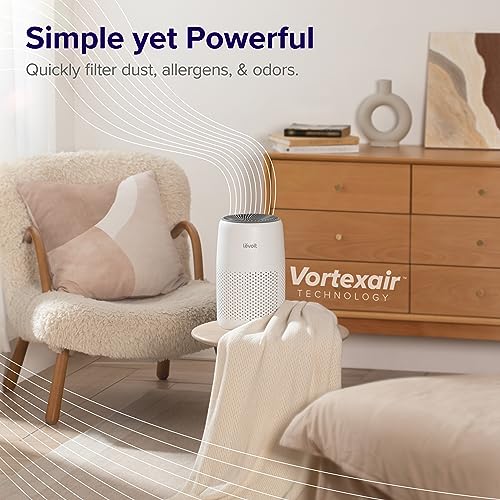 Levoit Core Mini Air Purifier for Home & Bedroom | 3-Layer HEPA Filter | 34㎡ Coverage | Aroma Pad 11