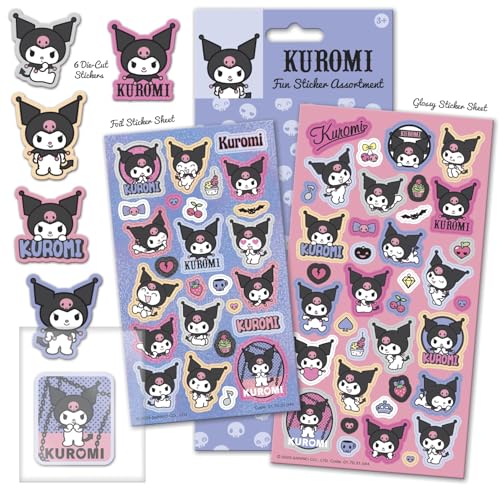 Paper Projects Hello Kitty Kuromi Sticker Assortment Pack | 3 Sticker Types | 60 Pieces