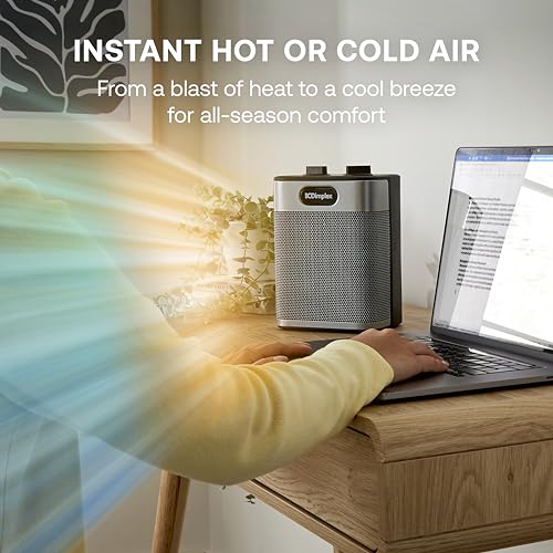 Dimplex DXUC2BS 2000W Ceramic Fan Heater - Portable, Adjustable Thermostat, 3 Heat Settings | Black/Silver 2