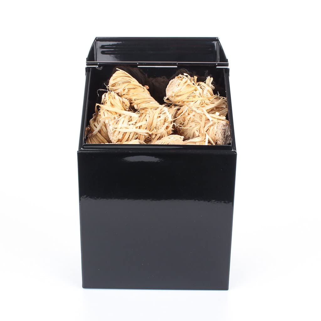 Valiant Fun Firelighter Storage Box - Compact Metal Container with Flip Top Lid | Black | 20.5cm x 14cm x 9cm 1