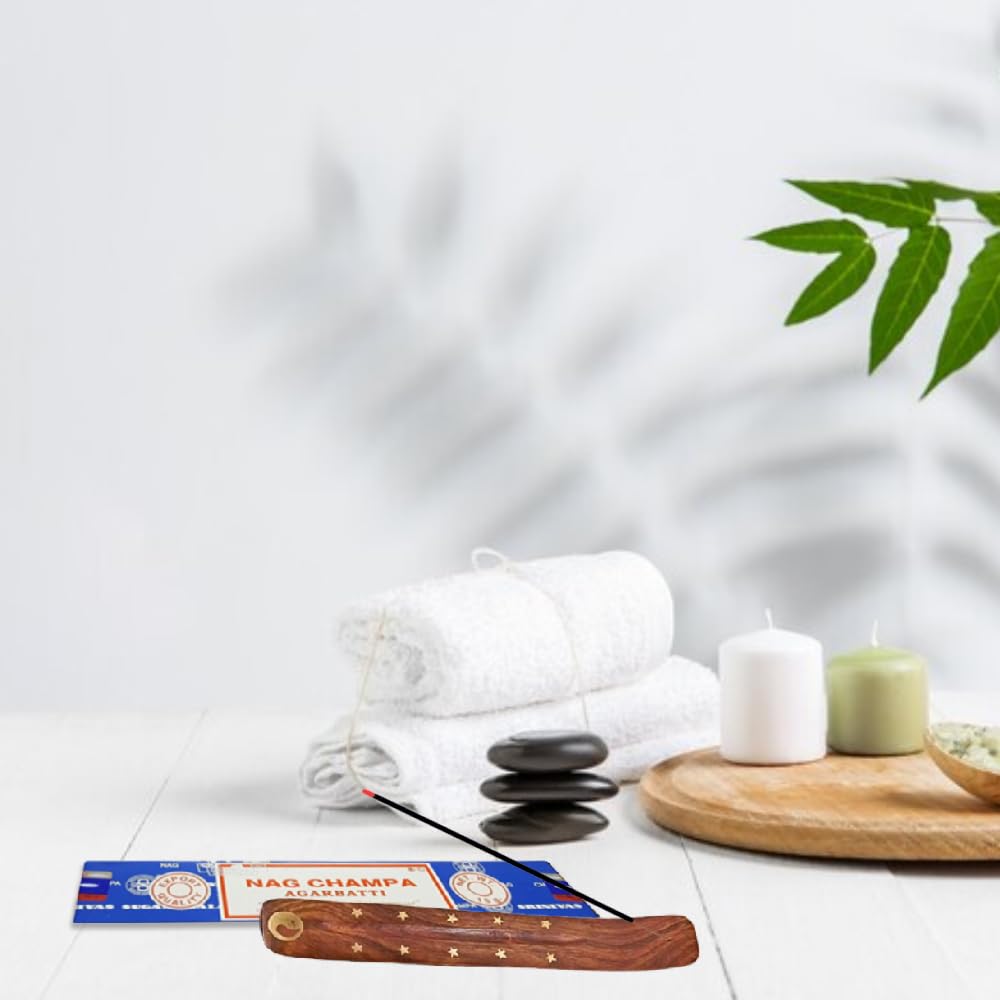 1ABOVE Nag Champa Incense Sticks (12x15g Packs) with Holder for Relaxation 7