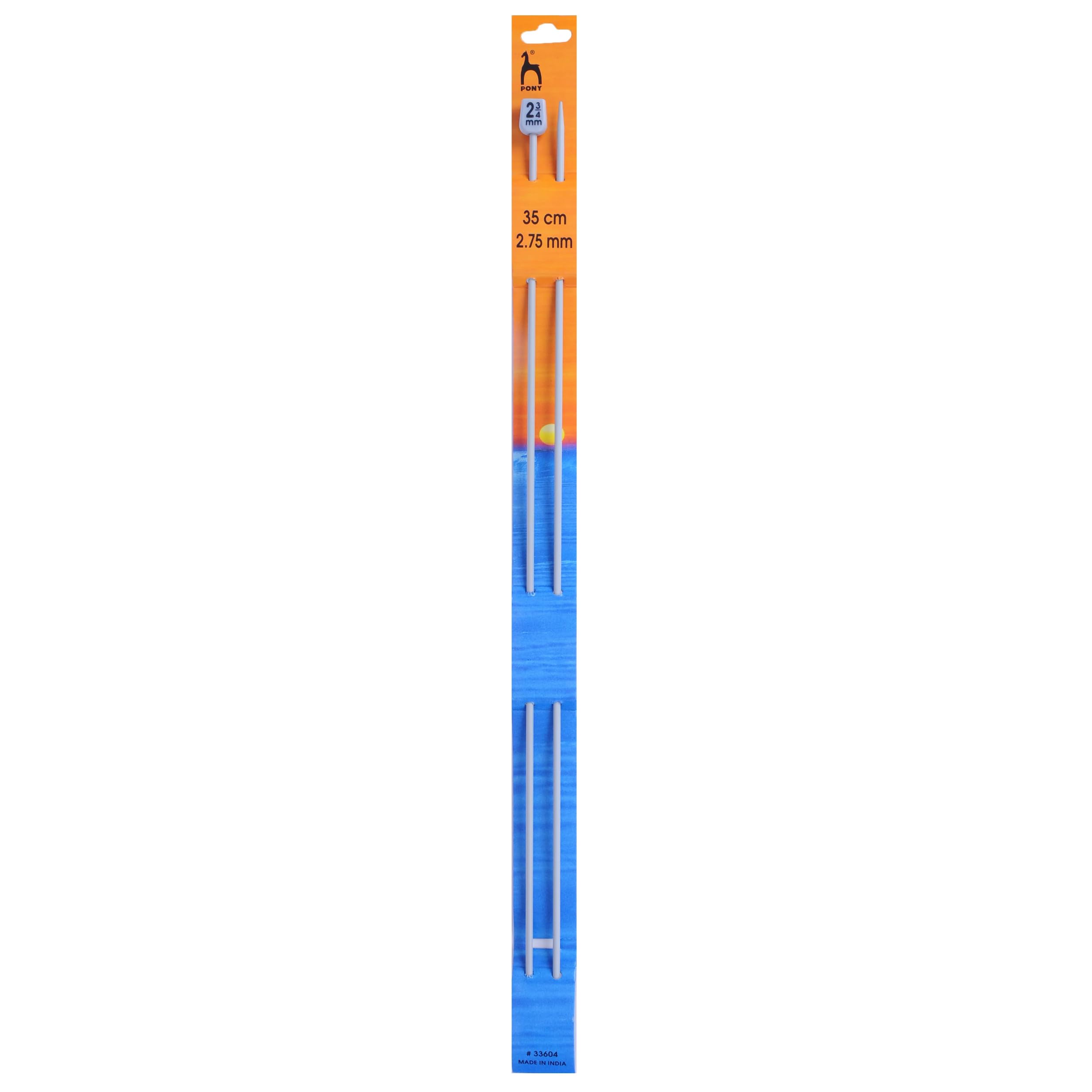 Pony Single Ended Classic Knitting Pins - 9mm Diameter | 35cm Length | Multi-Colour 3