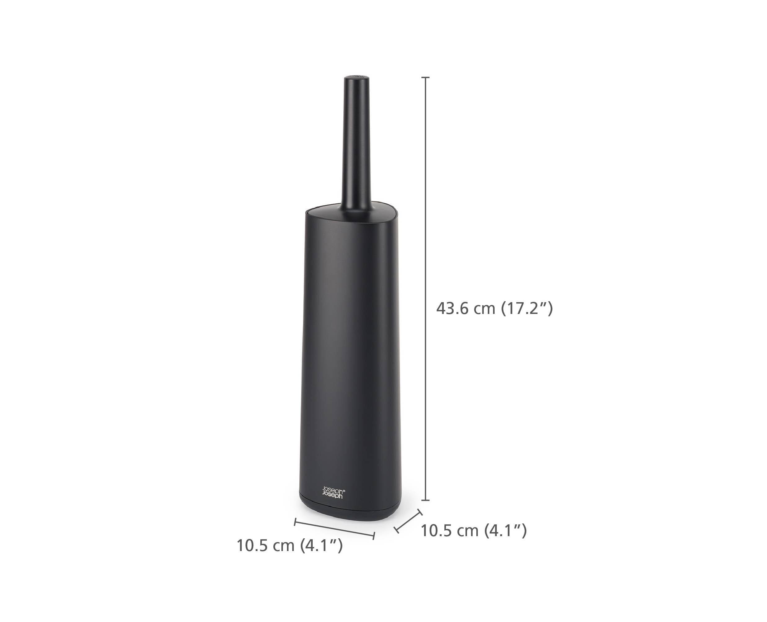 Joseph Joseph Flex 360 Toilet Brush and Holder Set - Anti-Drip, Anti-Clog, Triple-Action Head | Matt Black 5