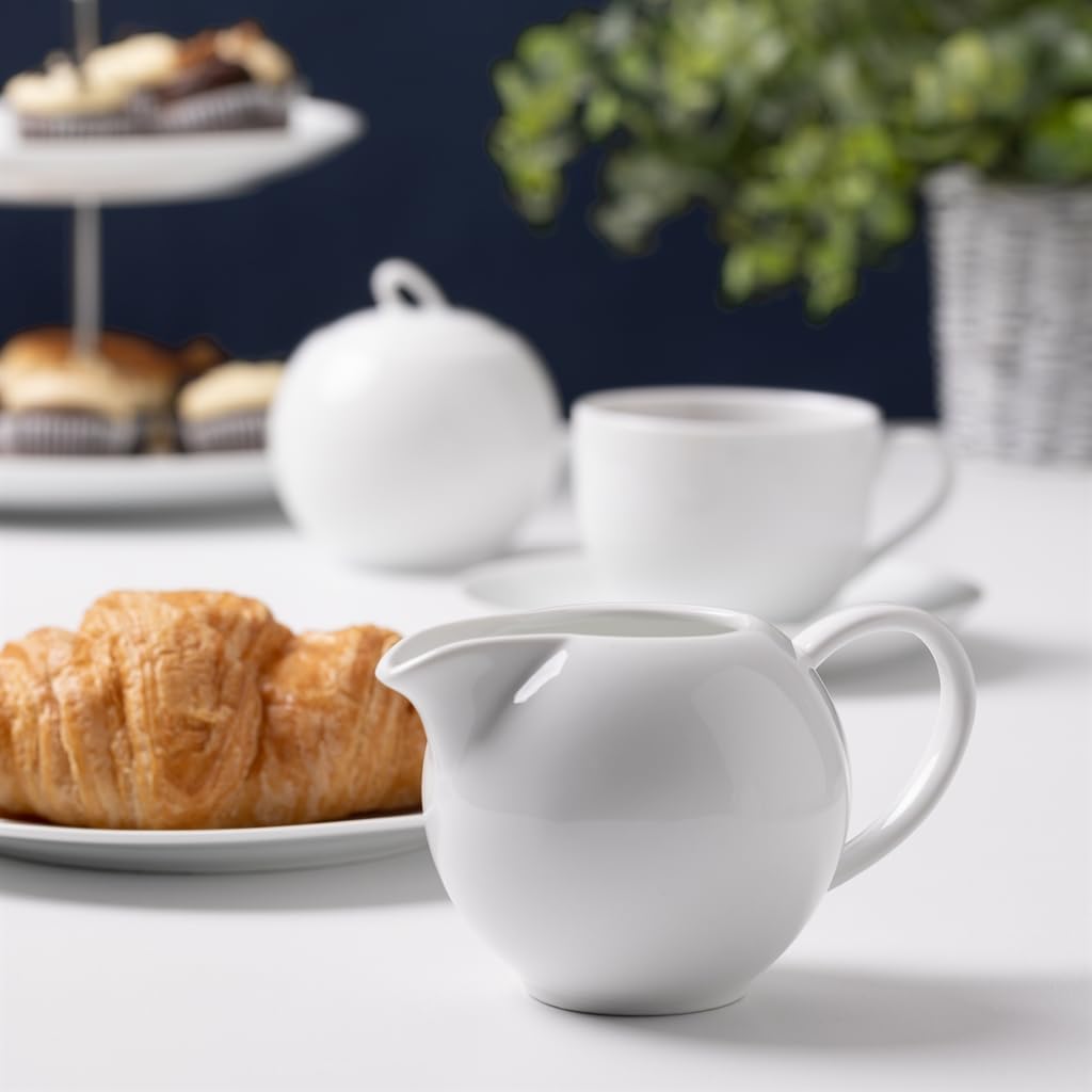 Price & Kensington Simplicity Cream Jug - 300 ml Capacity | Vitrified Super White Porcelain | White 2