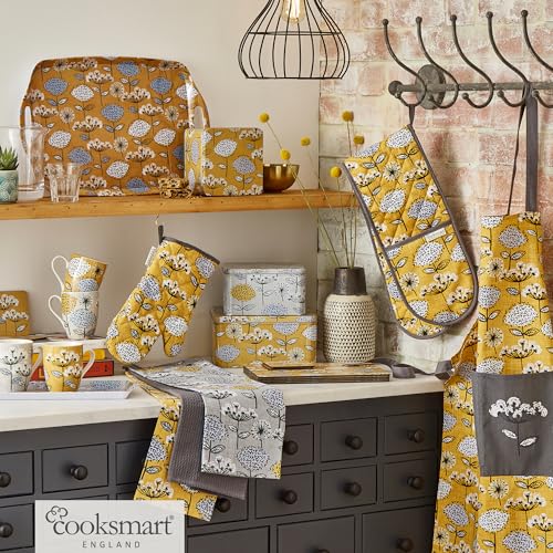 Cooksmart Double Oven Gloves - Heat Resistant Cotton Protection | Retro Meadow | DG9920
