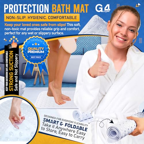 G4GADGET Non-Slip Shower Mat - 70x38cm Clear PVC with 149 Suction Cups | Anti-Mould 2