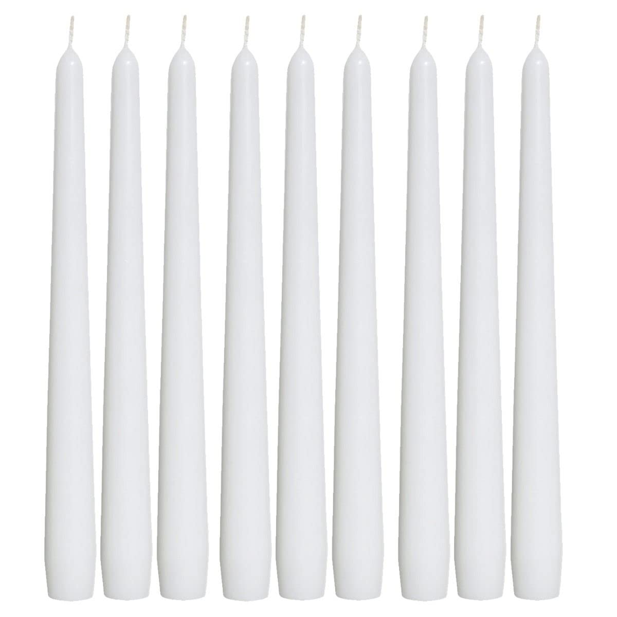 1ABOVE Tapered Dinner Candles - 10 Pack Unscented Slow Burning | 7 Hour Burn Time | Ivory Wax