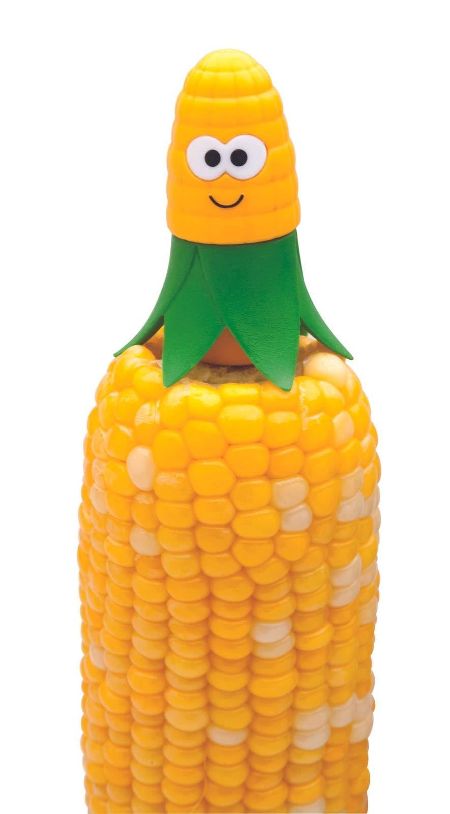 Joie Corn Star Cob Holders - 2 Sets | Stainless Steel Prongs | Yellow 1