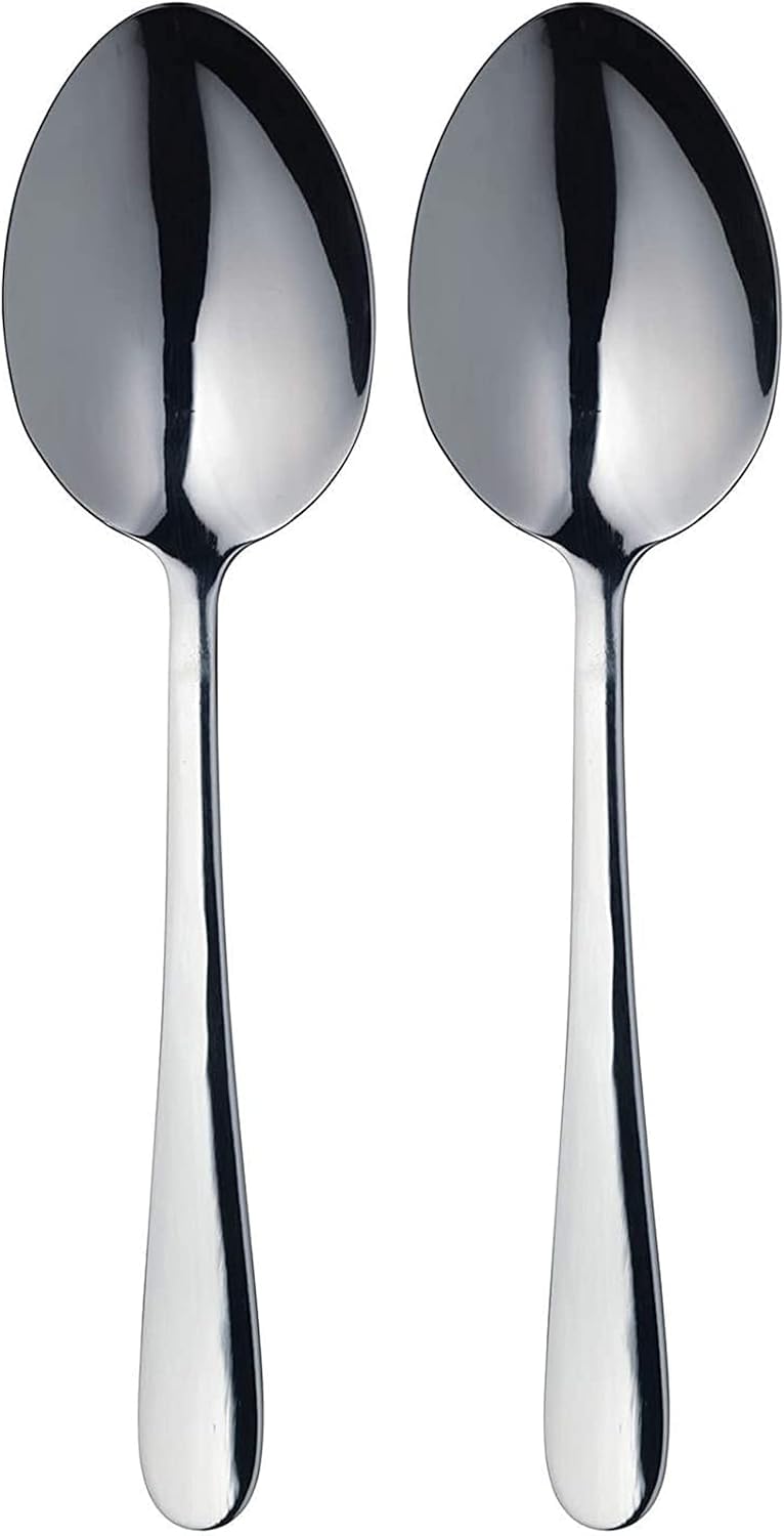 MasterClass Stainless Steel Serving Spoons - 2 Piece Set, 23.5 cm Length | Dishwasher Safe 1
