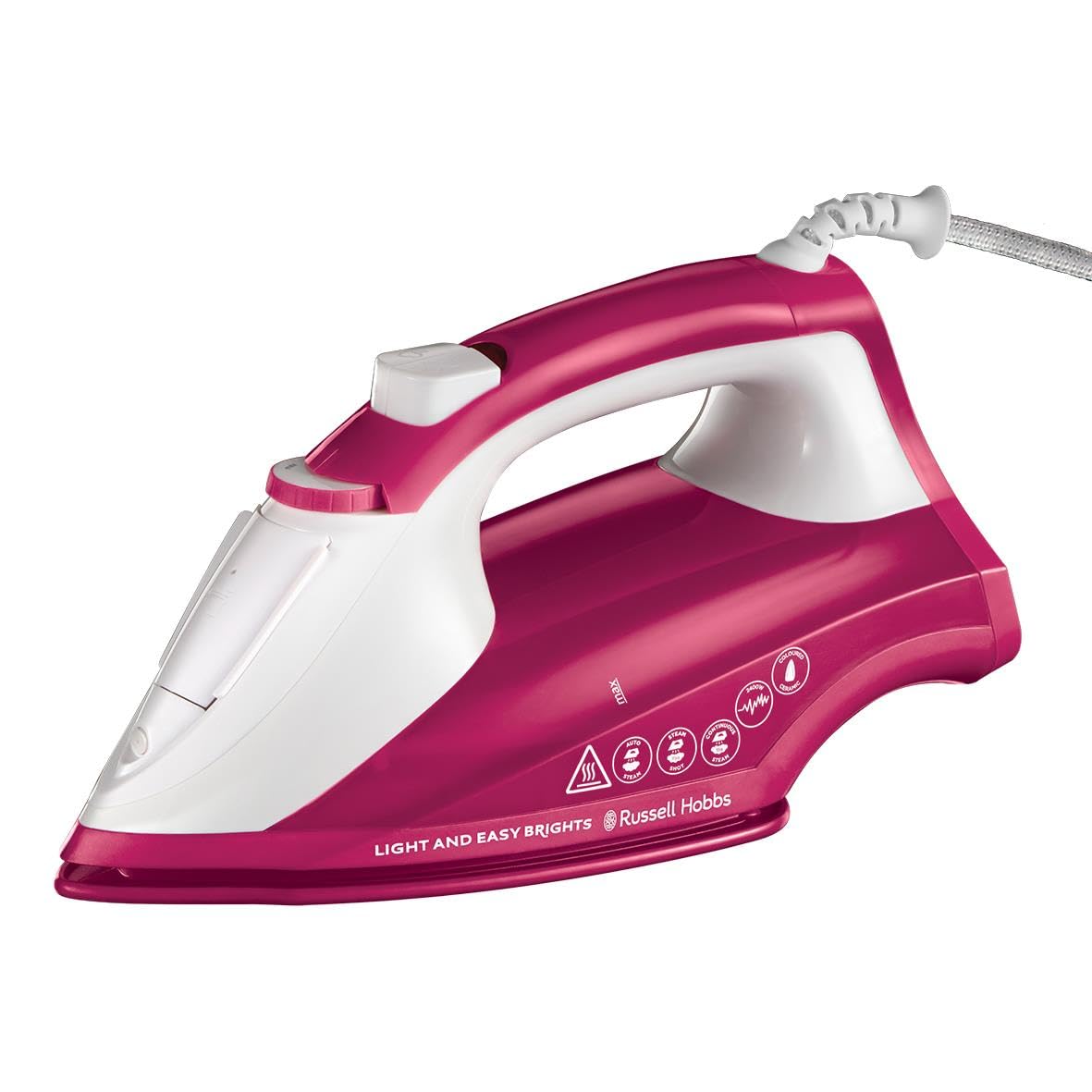 Russell Hobbs Light & Easy Brights Berry Steam Iron - 2400W | 115g Steam Shot | Fabric Softening Infused Soleplate 1