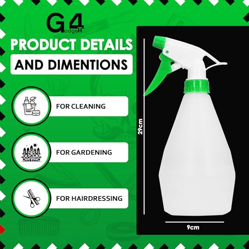 G4GADGET 900ml Spray Bottle - Durable Plastic for Cleaning, Gardening & Hair Misting | Adjustable Trigger 4
